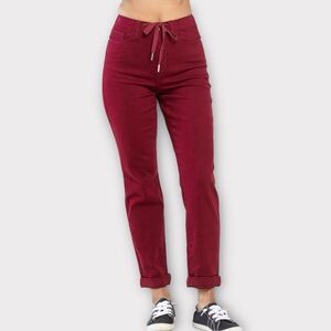 Judy Blue High Waist Jogger Jeans Scarlett Red NWT